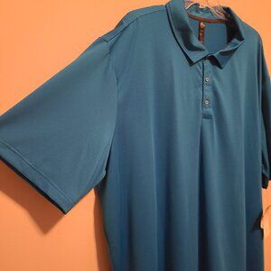 Mens Adidas 4XLT Blue Stripe Polo Shirt